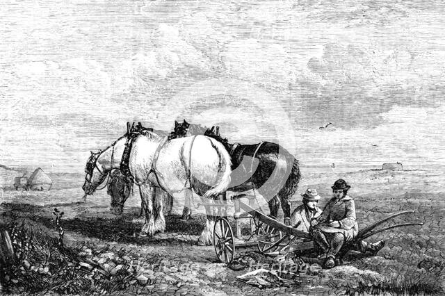 "The Mid-Day Meal" - painted by H. B. Willis - from the Exhibition of the National Institution, 1856 Creator: Harvey Orrin Smith.