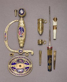 Smallsword Hilt and Scabbard Mounts, British, London, hallmarked for 1797-98. Creator: James Morisset.