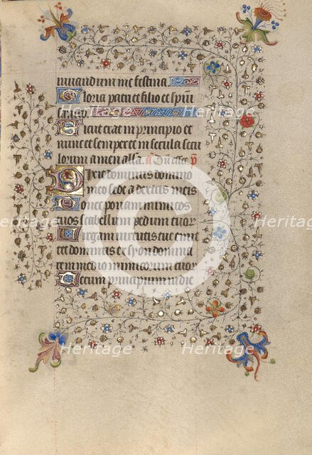Decorated Text Page; Book of Hours, about 1420. Creator: Unknown.
