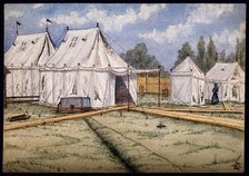 St Pancras Smallpox Hospital, London: housed in a tented camp at Finchley, 1881. Creator: Frank Collins.