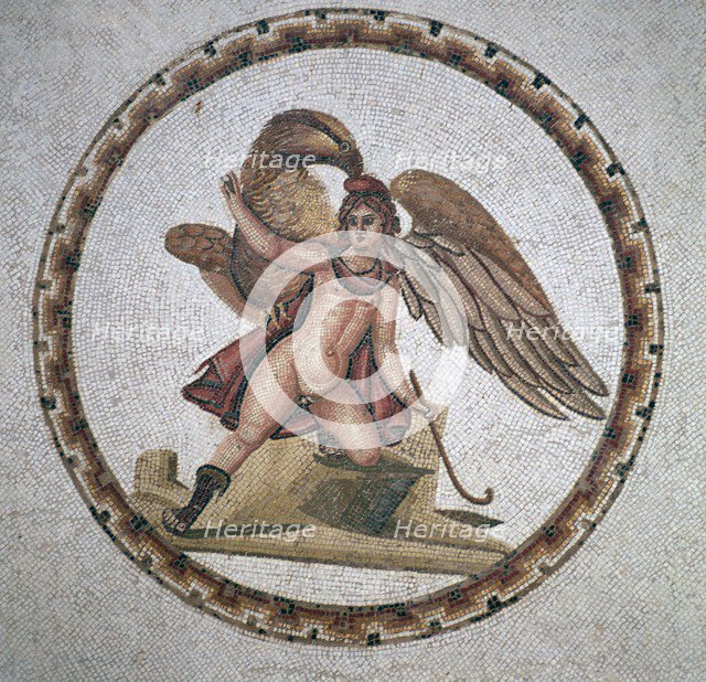 Roman mosaic of Ganymede and Zeus, 3rd century. Artist: Unknown