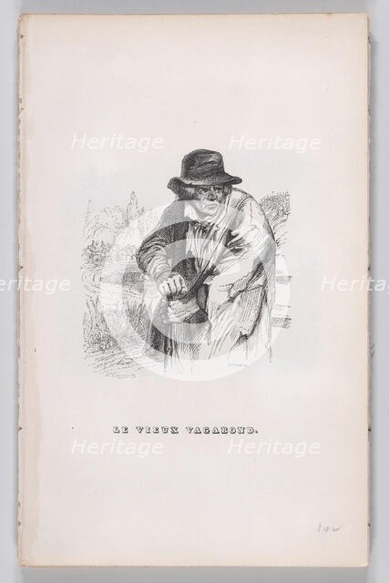 The Old Vagabond from The Complete Works of Béranger, 1836. Creator: Jean Ignace Isidore Gerard.