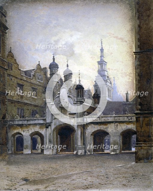 View of the new cloister in Christ's Hospital, Newgate Street, City of London, 1880. Artist: John Crowther