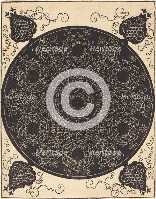 The Fourth Knot (combining seven circular groups of knots with black centers), probably 1506/1507. Creator: Albrecht Durer.