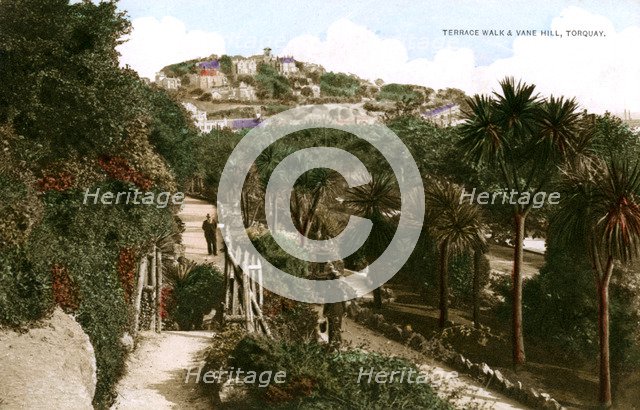 Terrace Walk and Vane Hill, Torquay, Devon, early 20th century.Artist: Ern Bishop