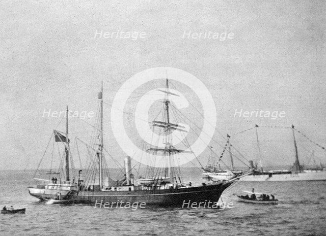Ernest Shackleton's ship HMS Nimrod, 1907 (1908).Artist: Queen Alexandra