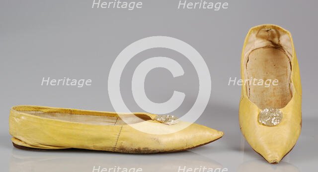 Slippers, possibly American, 1795-1810. Creator: Unknown.