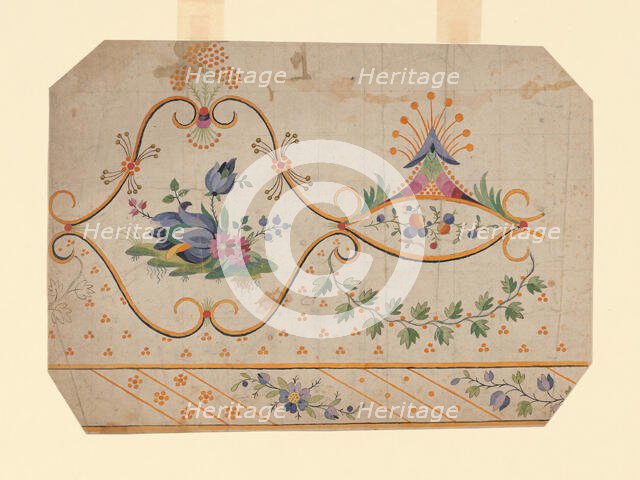 Design for a Woven, Printed or Embroidered Border, France, 18th/19th century. Creator: Unknown.