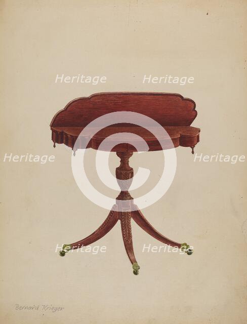 Table Pedestal, c. 1940. Creator: Bernard Krieger.