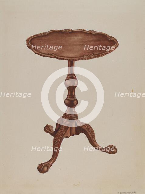 Tripod Table, c. 1936. Creator: A. Zaidenberg.
