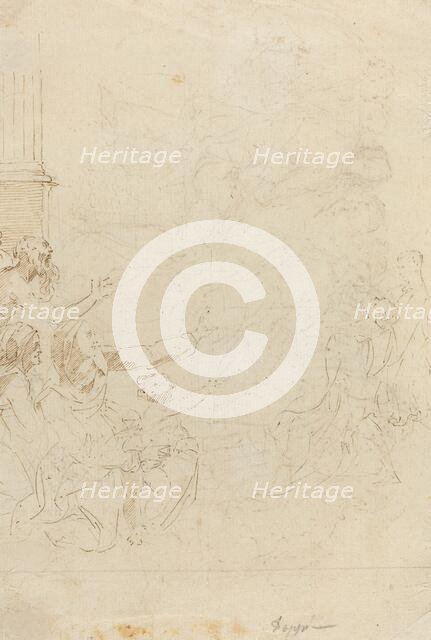 Seven Figures Witnessing an Ascension [verso]. Creator: Donato Creti.