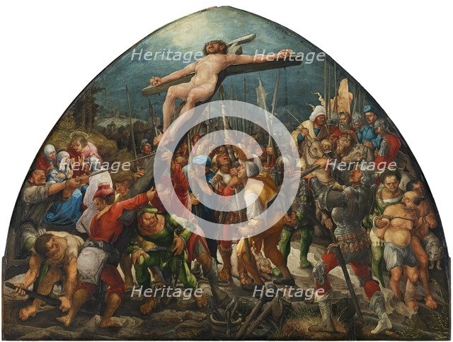 The Elevation of the Cross, c. 1525. Artist: Huber, Wolf (1480/5-1553)
