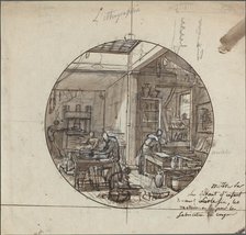 Lithographic Workshop, 19th century. Creator: Unknown.