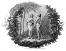 Adam and Eve, 1796.Artist: Francesco Bartolozzi