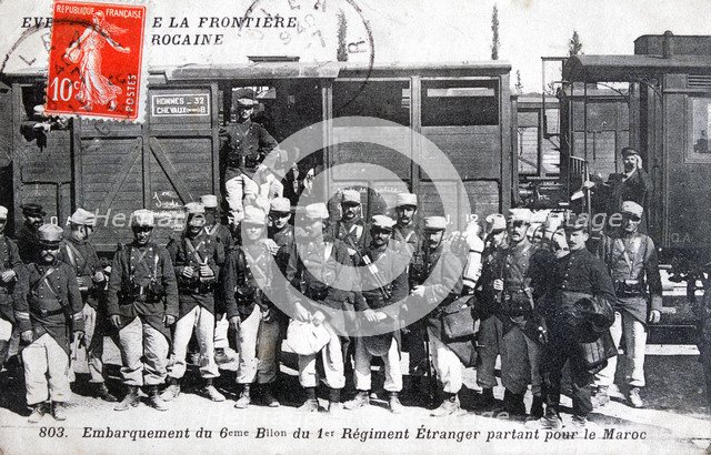 1st regiment French Foreign Legion, Morocco, 1911. Artist: Unknown