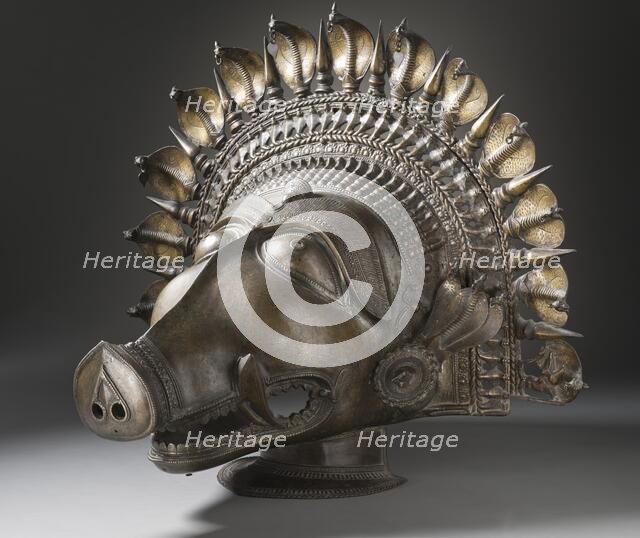 Dancer's Headpiece in the Form of a Panjurli Bhuta (boar spirit deity), 18th century Creator: Unknown.