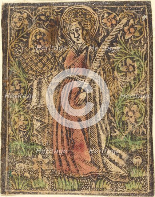 Saint Dorothy, c. 1480. Creator: Workshop of the Master of the Aachen Madonna.