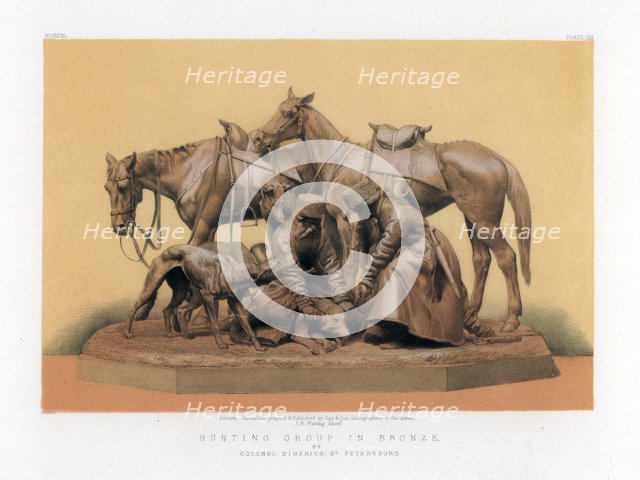 'Hunting Group in Bronze', 19th century.Artist: John Burley Waring