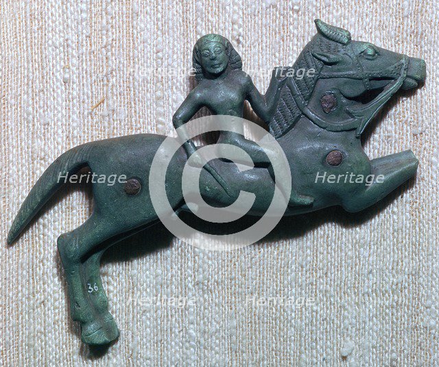 Archaic Greek bronze of a horse and rider, 6th century BC. Artist: Unknown
