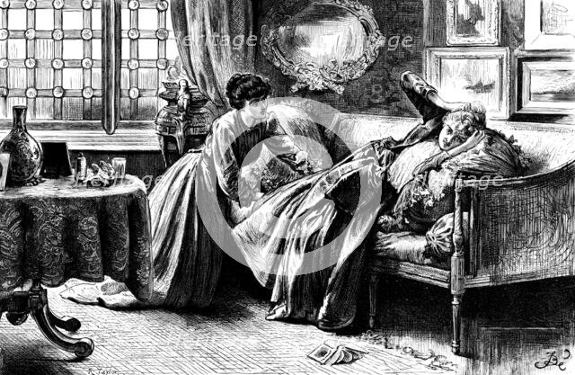 She raved about somebody who had bought something, 1890. Creator: R. Taylor.