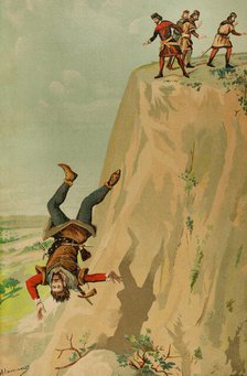 Sancho IV Garcés, (c-1040-1076), King of Pamplona (1054-1076) being pushed into the void..., 1889. Creator: Juan Alaminos.