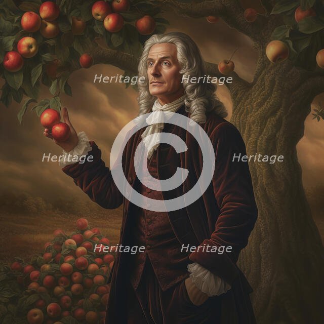 AI IMAGE - Portrait of Sir Isaac Newton, 1680s, (2023). Creator: Heritage Images.
