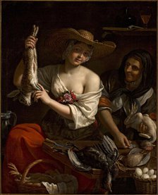 Poultry Seller, c1678. Creator: Gennari, Benedetto (1633-1715).