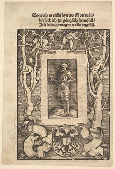 Title Border with Man in Armor in Center, 1513. Creator: Hans Baldung.