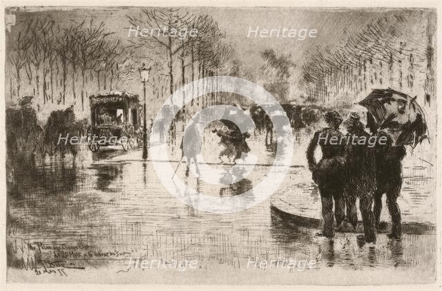 Le retour des artistes (The Return of the Artists), 1877. Creator: Felix Hilaire Buhot.