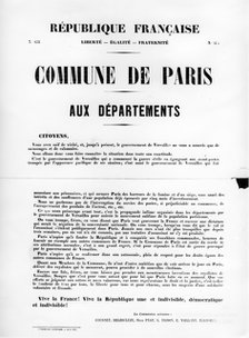 Commune de Paris, from French Political posters of the Paris Commune,  May 1871. Artist: Unknown