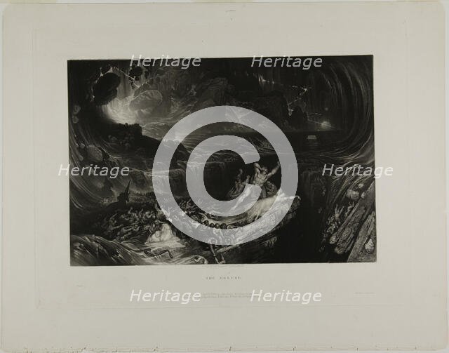 The Deluge, from Illustrations of the Bible, 1831. Creator: John Martin.