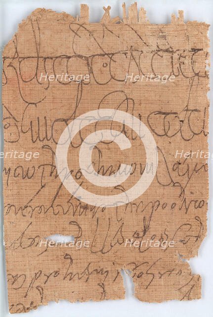 Papyrus fragment, Egyptian, 4th century B.C.-A.D. 6th century or later. Creator: Unknown.