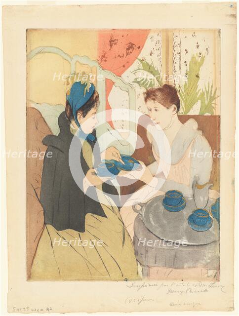 Afternoon Tea Party, 1890-1891. Creator: Mary Cassatt.