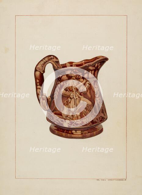 Crockery Pitcher, c. 1938. Creator: Ernest A Towers Jr.