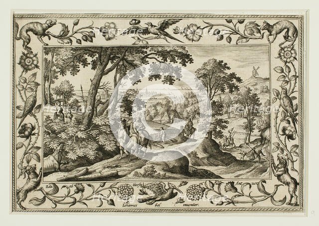 The Flight into Egypt, from Landscapes with Old and New Testament Scenes and Hunting Scenes, 1584. Creator: Adriaen Collaert.