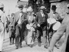 Kern, Mrs. Bryan, W.J. Bryan, and brother leaving hall, c1912. Creator: Bain News Service.