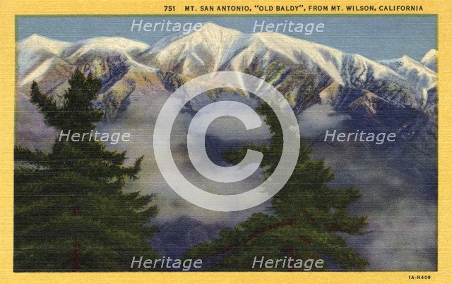 Mount San Antonio, 'Old Baldy', from Mount Wilson, California, USA, 1931. Artist: Unknown