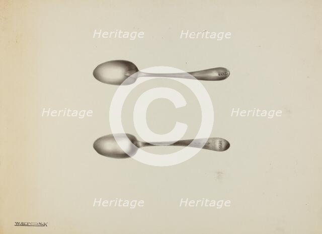Silver Teaspoon, c. 1938. Creator: Kalamian Walton.