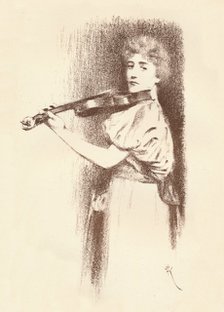 'A Violinist', c1898. Artist: Fernand Khnopff.
