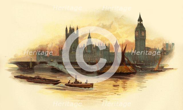 The Houses of Parliament, Westminster, London, c1890. Creator: Unknown.