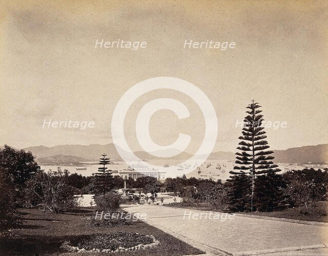 Botanical Gardens, Hong Kong, looking north to the harbour, c1873. Creator: William Pryor Floyd.