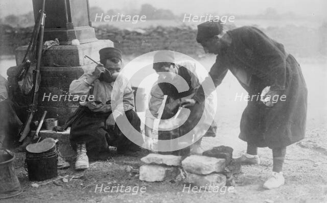 French Zouaves getting a drink, between c1914 and c1915. Creator: Bain News Service.