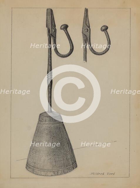 Rush Light Stand, c. 1936. Creator: Mildred Ford.