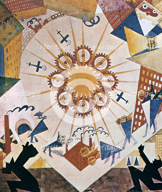 Décor design for 'Mystery Bouffe', 1919.  Artist: Vladimir Mayakovsky