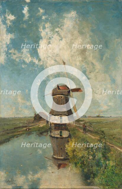 A Windmill on a Polder Waterway, Known as ‘In the Month of July’, c.1889. Creator: Paul Joseph Constantin Gabriel.
