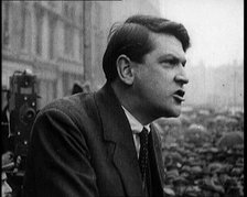 Irish Chairman of the Provisional Government Michael Collins Giving a Speech to Crowds..., 1922. Creator: British Pathe Ltd.