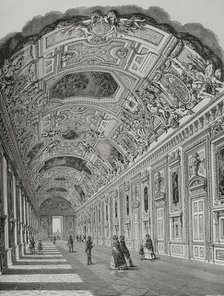 The Apollo Gallery, Louvre Palace, Paris, France, 1856. Creator: Adolphe Gusman.