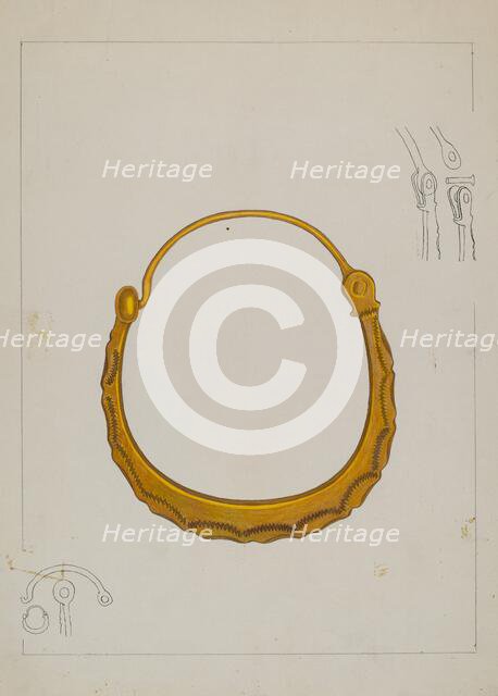 Loop Earring, c. 1937. Creator: Tulita Westfall.