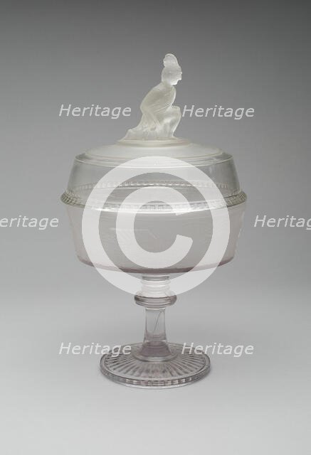 Covered Compote in the Pioneer Pattern, c. 1870. Creator: Gillinder & Sons.