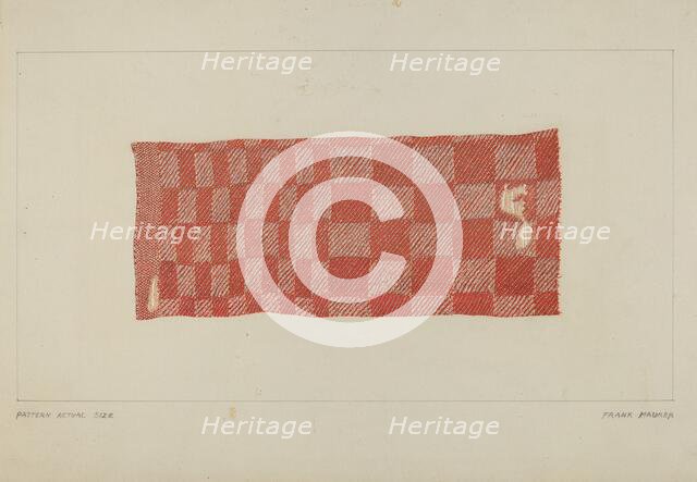 Wool Tablecloth, c. 1938. Creator: Frank Maurer.